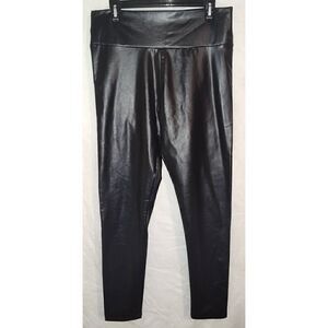 Tagoo Womens Faux Leather Pull On Jeggings Legging Pants Shiny Black 2XL
